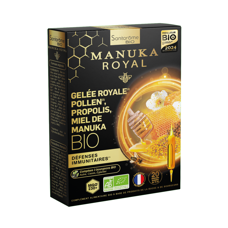 Gelée Royale Pollen Propolis Miel de Manuka Bio - 20 ampoules