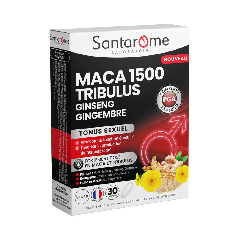 Maca 1500 Tribulus Ginseng Gingembre - 30 comprimés