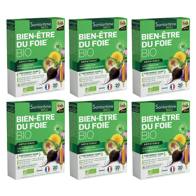 BienÊtre du Foie Bio 20 ampoules I 100 Bio Santarome Bio