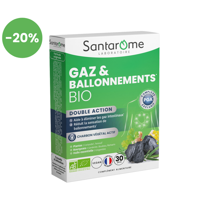Complément alimentaire Gaz et Ballonnements Bio - 30 gélules