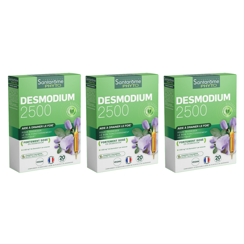 Acheter Ampoule Desmodium 2500 20 ampoules 100 Bio Santarome Bio