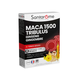Maca 1500 Tribulus Ginseng Gingembre - 20 ampoules