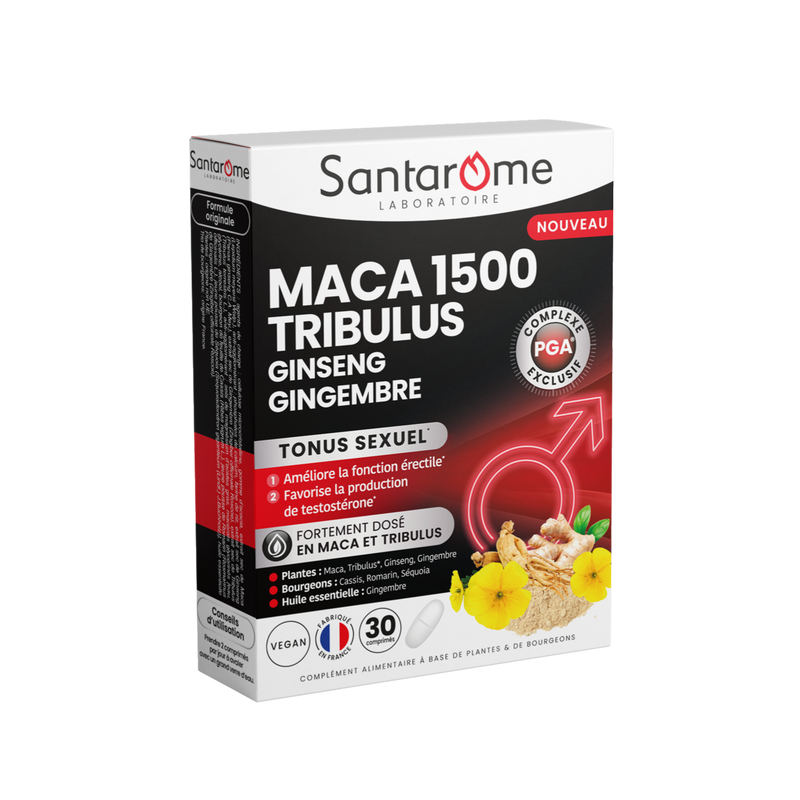 Maca 1500 Tribulus Ginseng Gingembre - 30 comprimés