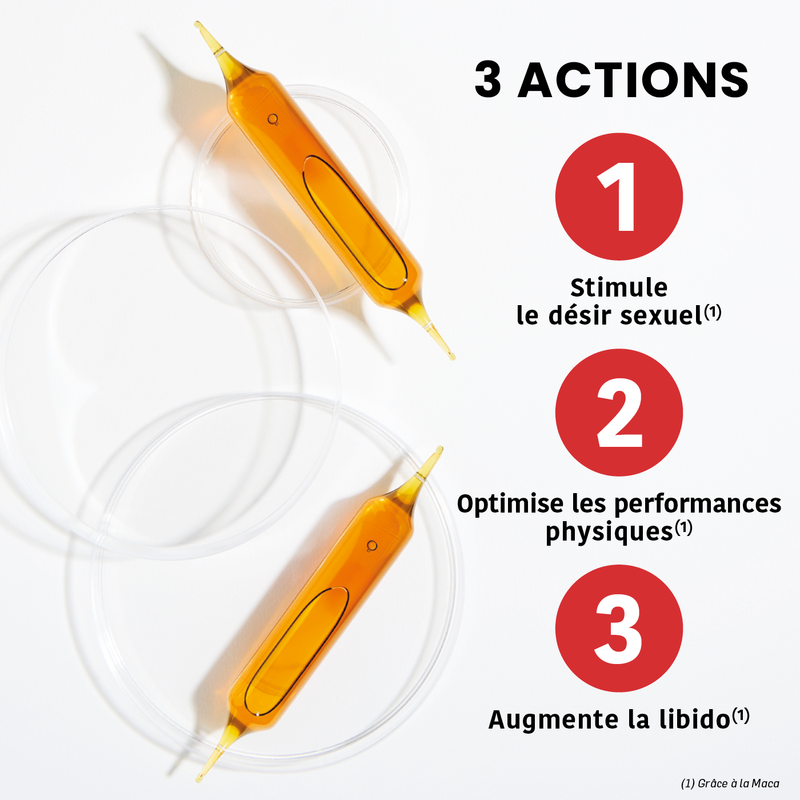 Acheter Maca 1500 Tribulus Ginseng Gingembre 20 ampoules Santarome