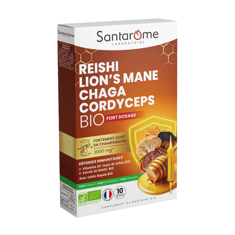 Reishi, Lion’s Mane, Chaga & Cordyceps Bio - 10 ampoules