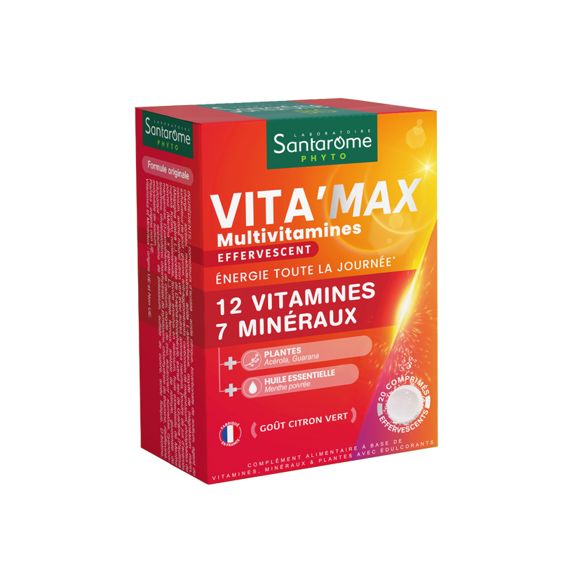 Multivitamines Vita'Max Effervescent - 20 comprimés