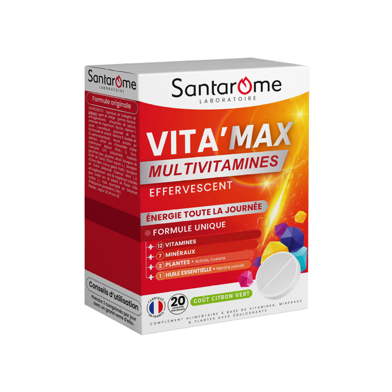 Multivitamines Vita'Max Effervescent - 20 comprimés